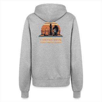 Schach Spruch - Ich verliere nie - Frauen Kapuzenjacke - Grau meliert - Hinten - Maraike (178cm)