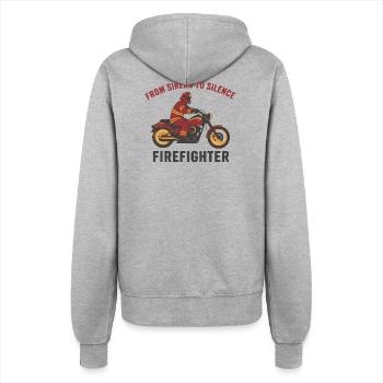 Feuerwehrmann-Biker-Abzeichen Schablone Kunst - Frauen Kapuzenjacke - Grau meliert - Hinten - Maraike (178cm)