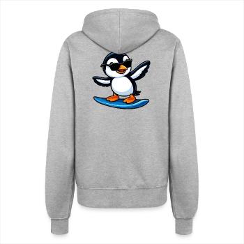 Surfeur Cool Penguin Surfant les vagues Sports d’été - Veste à capuche Femme - gris chiné - Dos - Maraike (178cm)