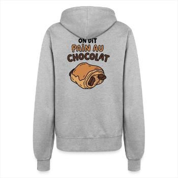 On dit pain au chocolat humour boulangerie - Veste à capuche Femme - gris chiné - Dos - Maraike (178cm)