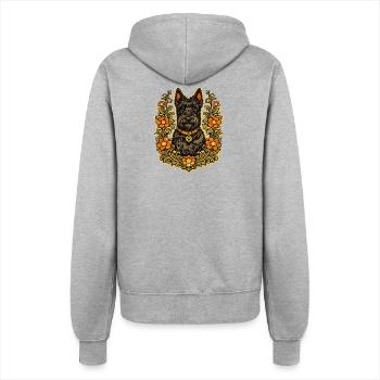 Floral Frame Scottish Terrier - Frauen Kapuzenjacke - Grau meliert - Hinten - Maraike (178cm)