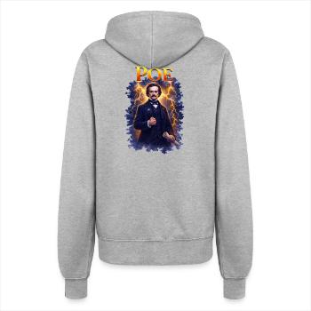 Edgar Allan Poe Portrait - Women’s Hooded Jacket - heather grey - Back - Maraike (178cm)