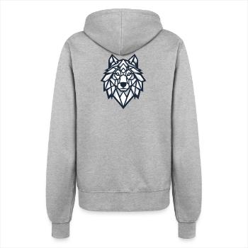 Geometrischer Wolf - Frauen Kapuzenjacke - Grau meliert - Hinten - Maraike (178cm)