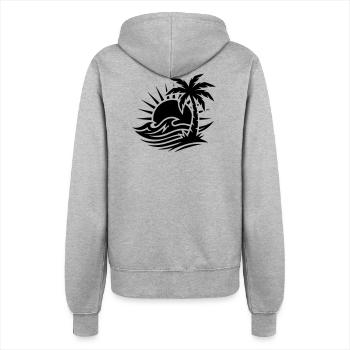 Palm Tree Beach Ocean - Women’s Hooded Jacket - heather grey - Back - Maraike (178cm)