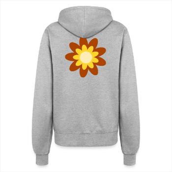 70s Flower Pattern Hippie Gift - Women’s Hooded Jacket - heather grey - Back - Maraike (178cm)
