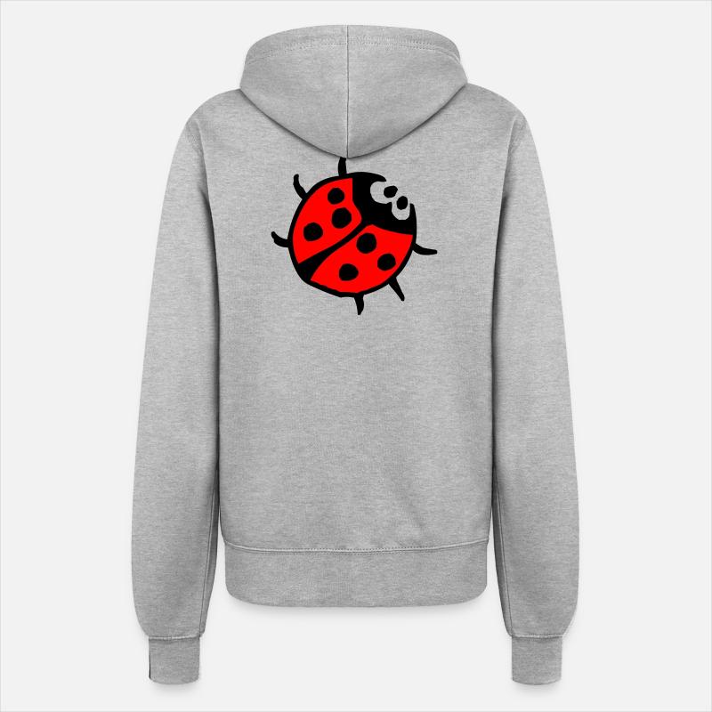 Vibrant Ladybug Spot Pattern - Women’s Hooded Jacket - heather grey