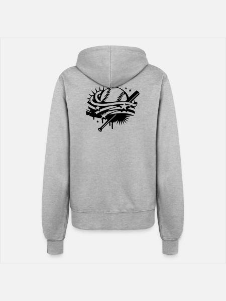 Baseball und ein Baseballschläger - Frauen Kapuzenjacke - Grau meliert