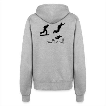 BASE jumping - Frauen Kapuzenjacke - Grau meliert - Hinten - Maraike (178cm)