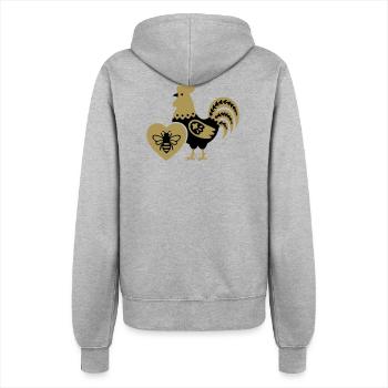 Rooster Bee Farm Cottagecore Vie à la campagne - Veste à capuche Femme - gris chiné - Dos - Maraike (178cm)