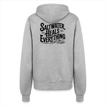 Saltwater Heals Everything - Women’s Hooded Jacket - heather grey - Back - Maraike (178cm)