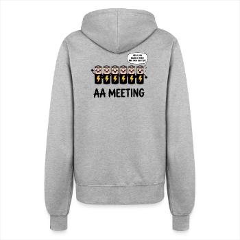 AA Meeting - Funny Anonymous Alcoholics T-Shirt - Frauen Kapuzenjacke - Grau meliert - Hinten - Maraike (178cm)