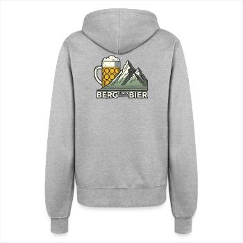 Berg und Bier V1 - Frauen Kapuzenjacke - Grau meliert - Hinten - Maraike (178cm)