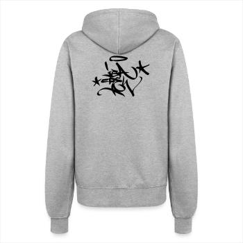Graffiti Tag JGA Crew Angel 02 1C - Veste à capuche Femme - gris chiné - Dos - Maraike (178cm)
