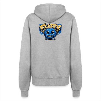Mascotte bleue Graffiti duveteuse - Veste à capuche Femme - gris chiné - Dos - Maraike (178cm)