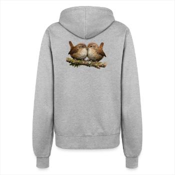 Wrens on Stem - Women’s Hooded Jacket - heather grey - Back - Maraike (178cm)