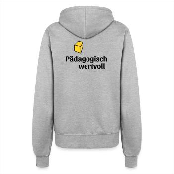 Pädagogisch wertvoll - Frauen Kapuzenjacke - Grau meliert - Hinten - Maraike (178cm)