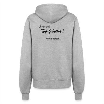 deep thoughts - Women’s Hooded Jacket - heather grey - Back - Maraike (178cm)