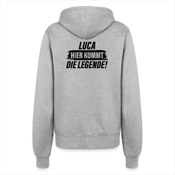 Luca – Hier kommt die Legende - Frauen Kapuzenjacke - Grau meliert - Hinten - Maraike (178cm)