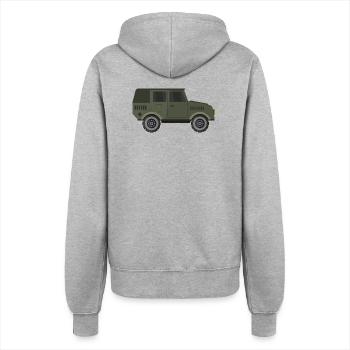 Military jeep - Women’s Hooded Jacket - heather grey - Back - Maraike (178cm)