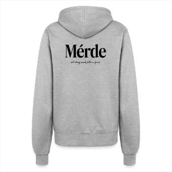  Mérde Always Sounds Better In French Lustiger - Frauen Kapuzenjacke - Grau meliert - Hinten - Maraike (178cm)