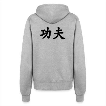 Kung Fu chinesisches Schriftzeichen - Frauen Kapuzenjacke - Grau meliert - Hinten - Maraike (178cm)