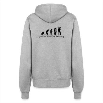 evolution_beer_drinker - Frauen Kapuzenjacke - Grau meliert - Hinten - Maraike (178cm)