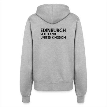 Edinburgh – Schottland Textdesign - Frauen Kapuzenjacke - Grau meliert - Hinten - Maraike (178cm)