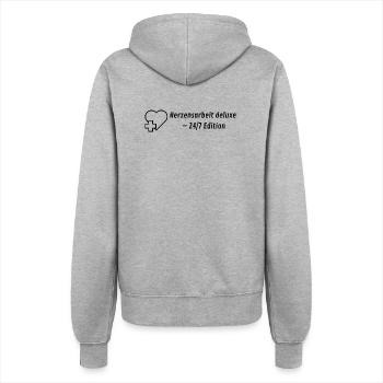 Herzensarbeit deluxe - 24/7 Edition - Frauen Kapuzenjacke - Grau meliert - Hinten - Maraike (178cm)