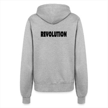 revolutie - Vrouwen ziphoodie - grijs gemêleerd - Achter - Maraike (178cm)