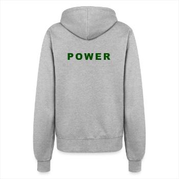 Bold Green Power Text Design - Women’s Hooded Jacket - heather grey - Back - Maraike (178cm)