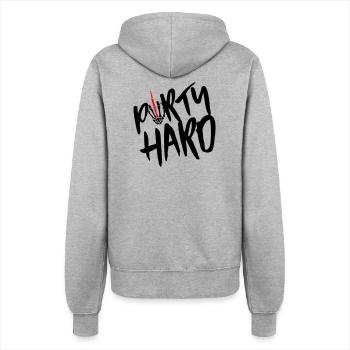 party hard middlefinger - Frauen Kapuzenjacke - Grau meliert - Hinten - Maraike (178cm)