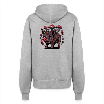Trippy Polka Dot Pig - Frauen Kapuzenjacke - Grau meliert - Hinten - Maraike (178cm)