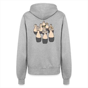 Kegeln/Bowling - Frauen Kapuzenjacke - Grau meliert - Hinten - Maraike (178cm)