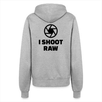 I shoot raw - Veste à capuche Femme - gris chiné - Dos - Maraike (178cm)