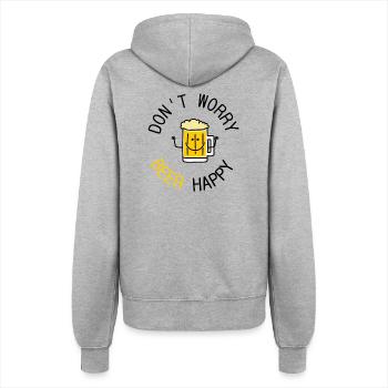 dont worry beer happy - Frauen Kapuzenjacke - Grau meliert - Hinten - Maraike (178cm)