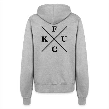 f u c k - Frauen Kapuzenjacke - Grau meliert - Hinten - Maraike (178cm)