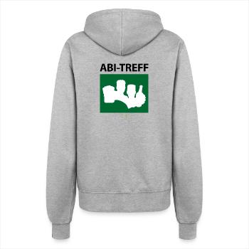 Bier Liga Logo ABI-Treff Jahr Blanko Grün 2 - Frauen Kapuzenjacke - Grau meliert - Hinten - Maraike (178cm)