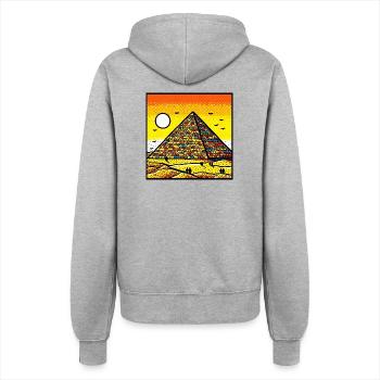 Art des pyramides vif - Hommage coloré à l’ancien Eg - Veste à capuche Femme - gris chiné - Dos - Maraike (178cm)
