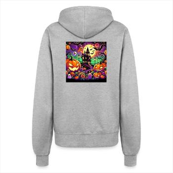 Halloween-Tag - Frauen Kapuzenjacke - Grau meliert - Hinten - Maraike (178cm)