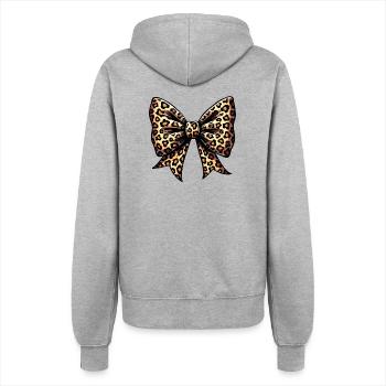 LARGE BOW WITH LEOPARD TREND - Women’s Hooded Jacket - heather grey - Back - Maraike (178cm)