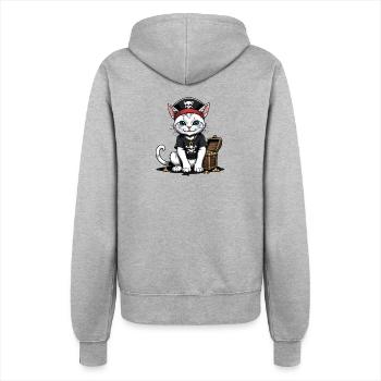 Pirate Chat Drôle Enfants Chemise Cadeau Pirate - Veste à capuche Femme - gris chiné - Dos - Maraike (178cm)