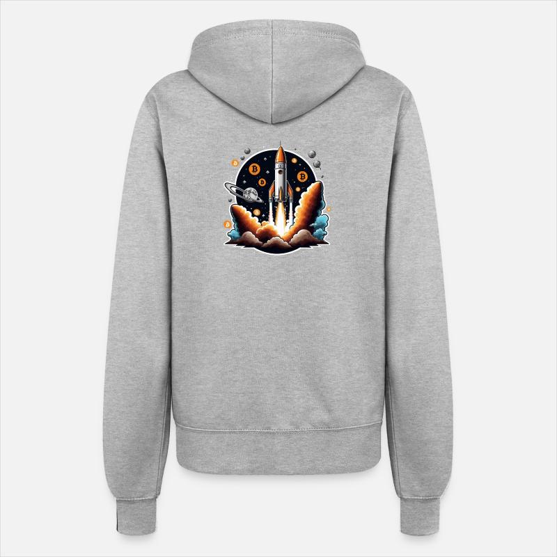 Bitcoin Crypto Crypto to the Moon 7 - Women’s Hooded Jacket - heather grey
