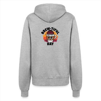Brew-tiful Day Coffee - Women’s Hooded Jacket - heather grey - Back - Maraike (178cm)