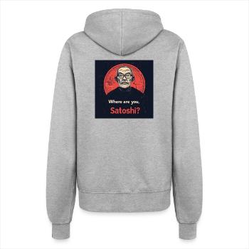 Bitcoin Satoshi Nagamoto - Frauen Kapuzenjacke - Grau meliert - Hinten - Maraike (178cm)