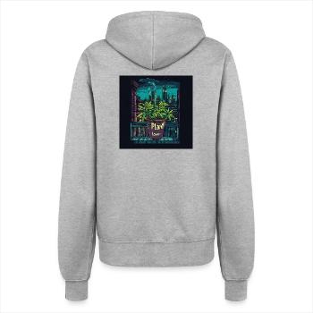 Canabis lover NYC - Frauen Kapuzenjacke - Grau meliert - Hinten - Maraike (178cm)