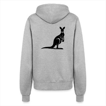 Silhouette eines anmutigen Kängurus - Frauen Kapuzenjacke - Grau meliert - Hinten - Maraike (178cm)