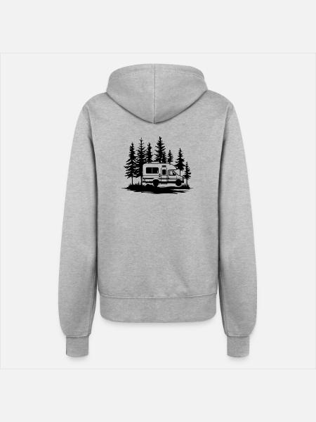 Wohnmobil - Frauen Kapuzenjacke - Grau meliert