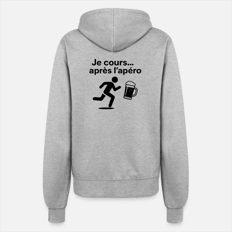I run... after the aperitif - Women’s Hooded Jacket - heather grey