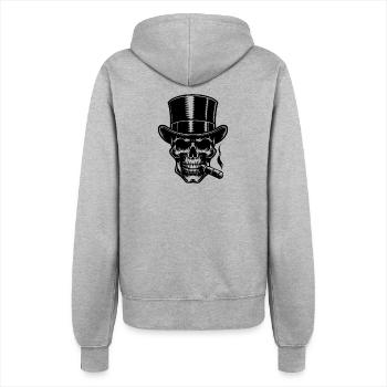 Elegant und finster Schädel Zigarren Tattoo Style - Frauen Kapuzenjacke - Grau meliert - Hinten - Maraike (178cm)