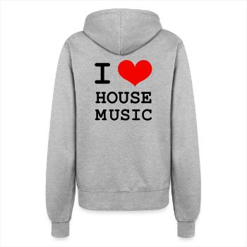 I Love House Music! - Women’s Hooded Jacket - heather grey - Back - Maraike (178cm)